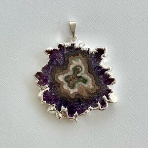Amethyst Stalactite Pendant 1.5” in diameter - New